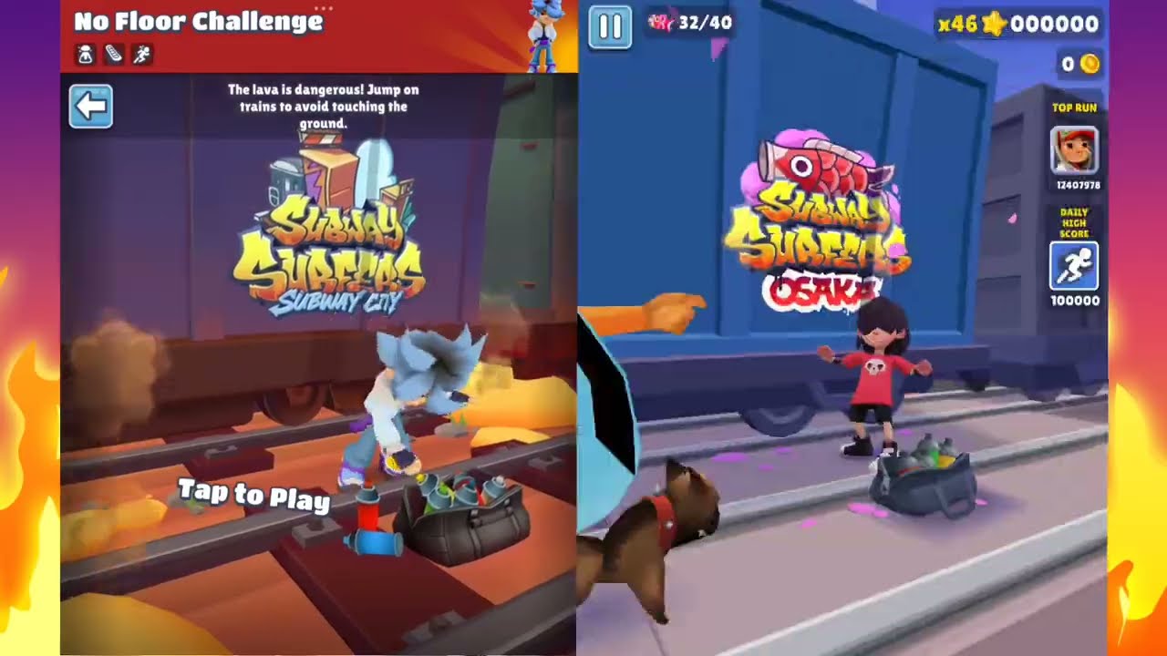 Subway Surfers Gameplay HD 2025 - Floor Is Lava stage 4 Saru Kyaputen Outfit Vs Osaka Yuto