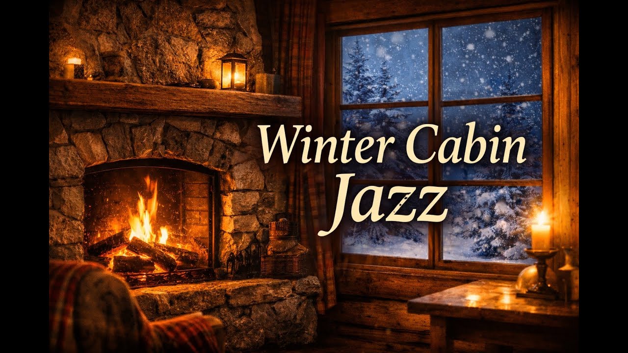 Winter Cabin Fireplace Jazz ❄️ Cozy Music for Relax & Sleep