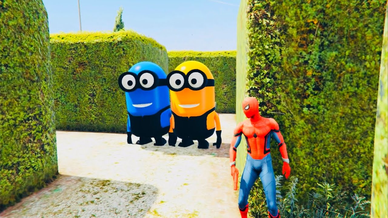 GTA 5 Spiderman Vs Colourful Minions Ragdolls Ep 54