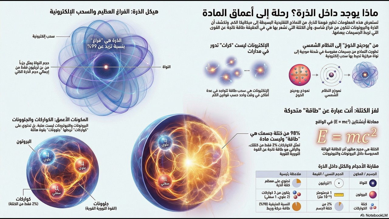 ماذا يوجد داخل الذرات؟