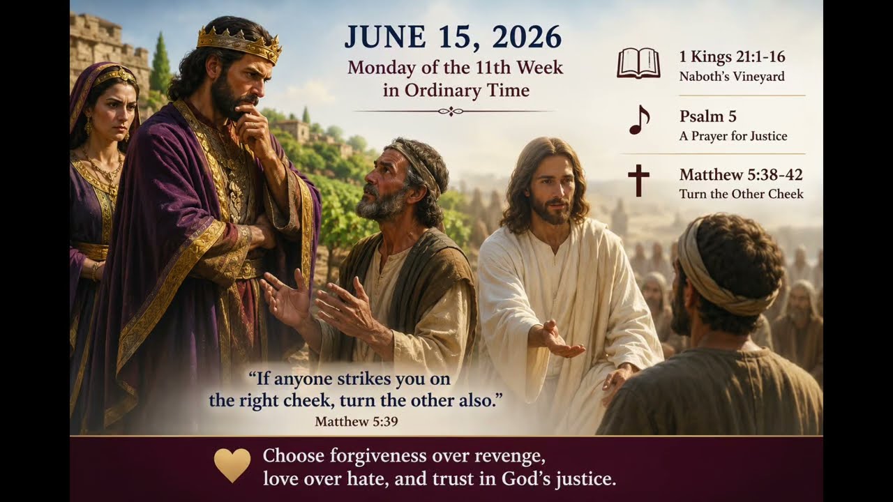 Daily bible reading Reflection 1 Kings 21:1&ndash;16 Psalm 5 Matthew 5:38&ndash;42#DailyGospel #BibleReflection 