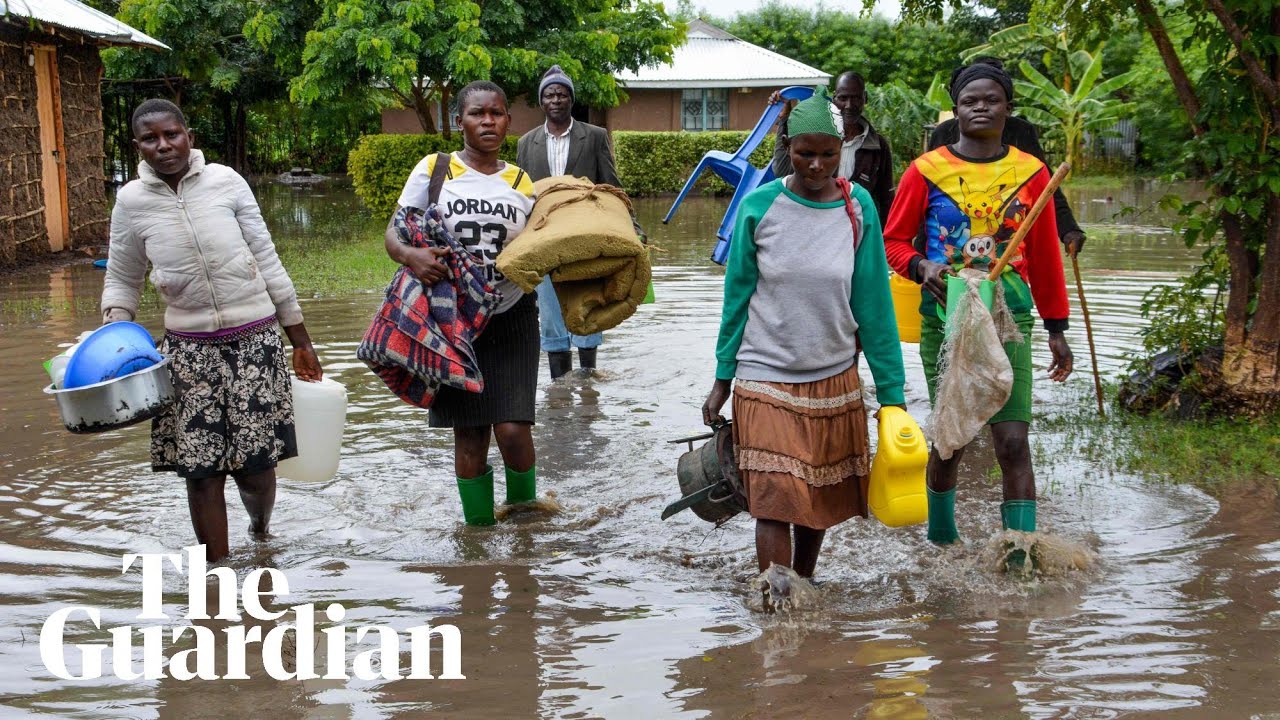 Severe flooding in Kenya after two rivers overflowed their banks