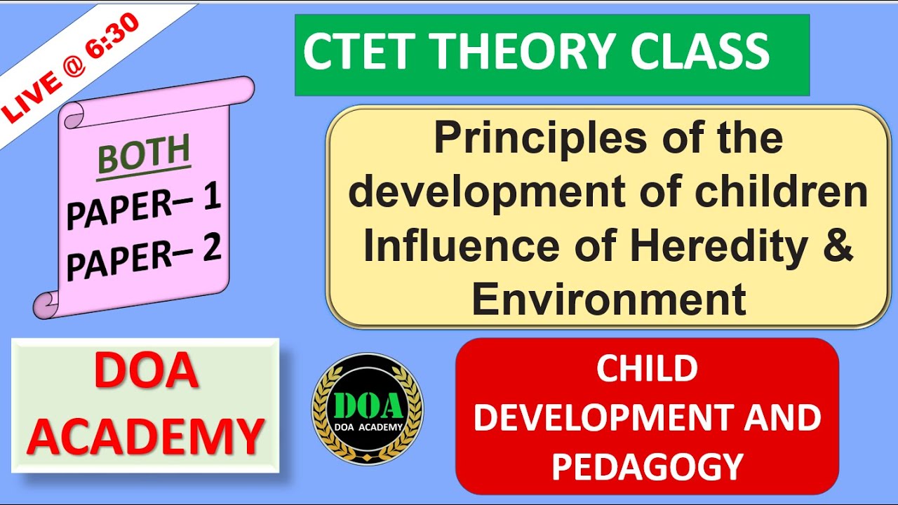 Principles of the development Influence of Heredity & Environment  Paper 1 and Paper 2 CTET CDP
