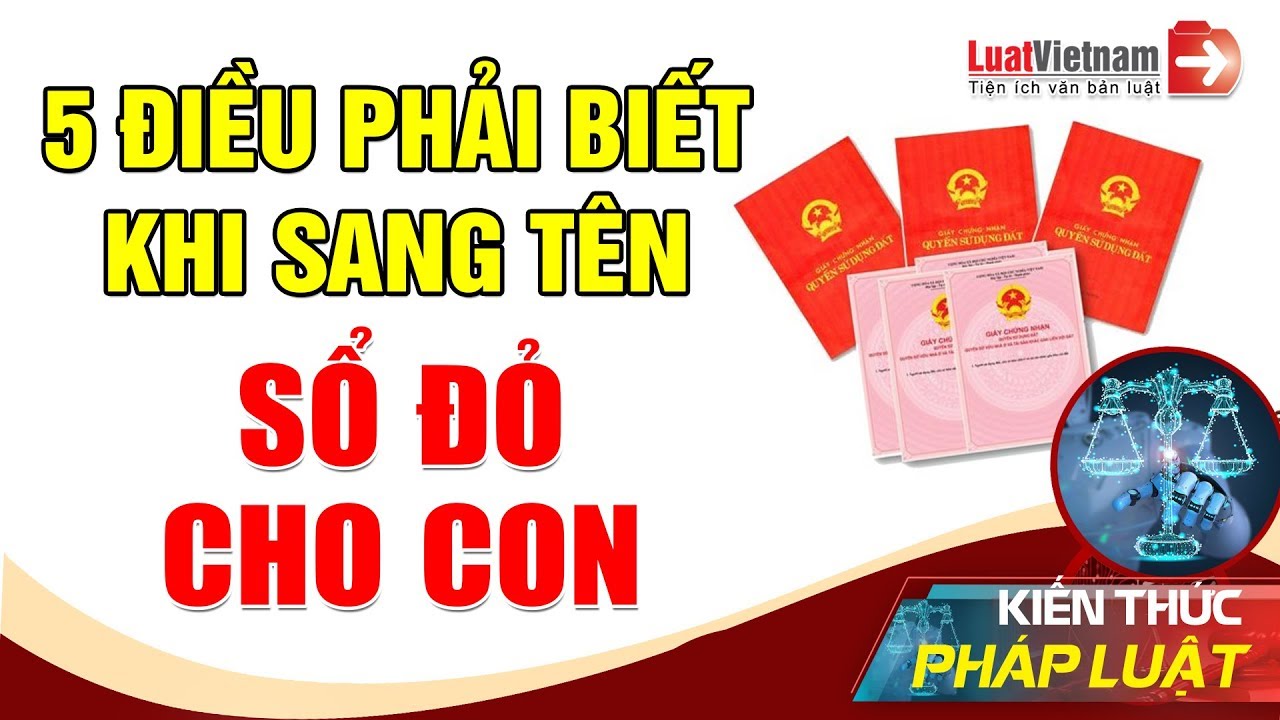 5 Điều Phải Biết Khi Sang Tên Sổ Đỏ Cho Con | LuatVietnam