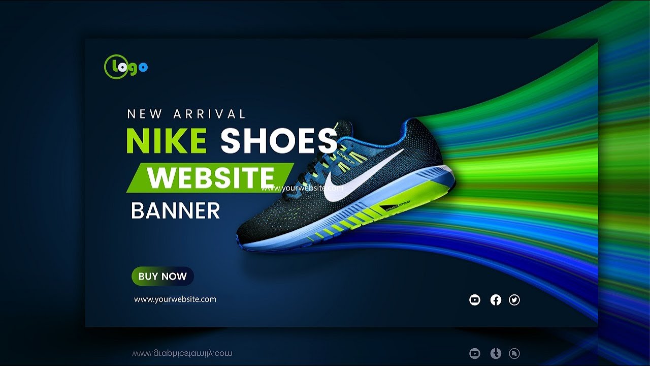 Professional Shoes Website Banner Design - Adobe Illustrator Tutorial