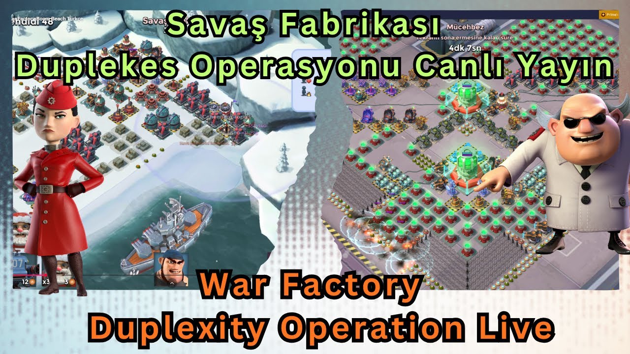 Savaş Fabrikası / Dupleks Operasyonu Canlı. War Factory / Duplexity Operation Live Boom Beach Türkçe