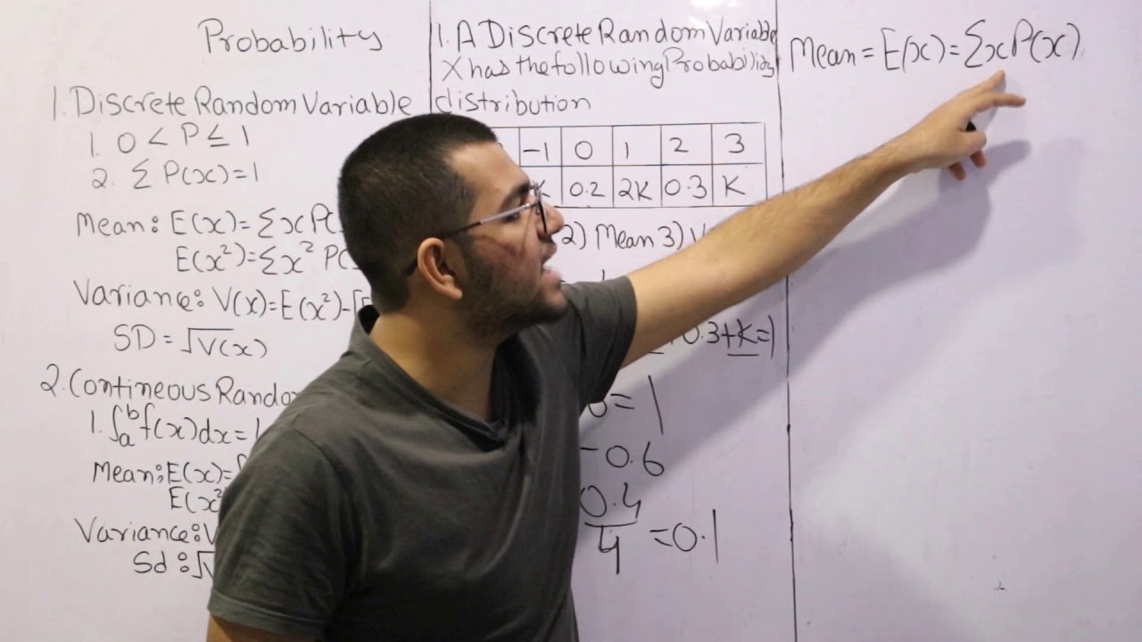 Calculate K, Mean & Variance in Discrete Random Variable