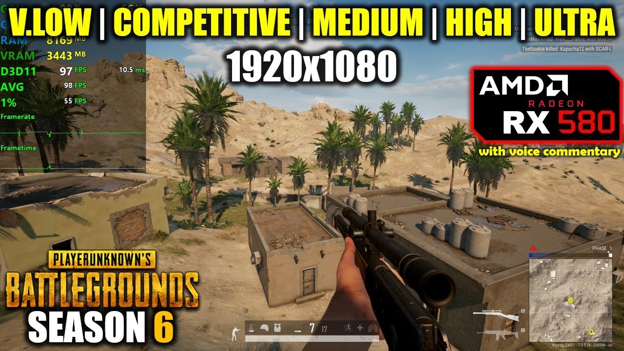 RX 580 | PUBG - Season 6 (new map) - 1080p All Settings