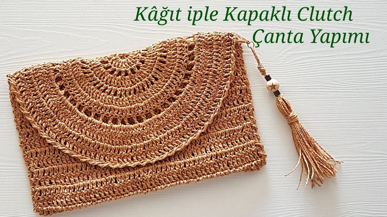 Kâğıt iple Kapaklı Clutch Çanta Yapımı