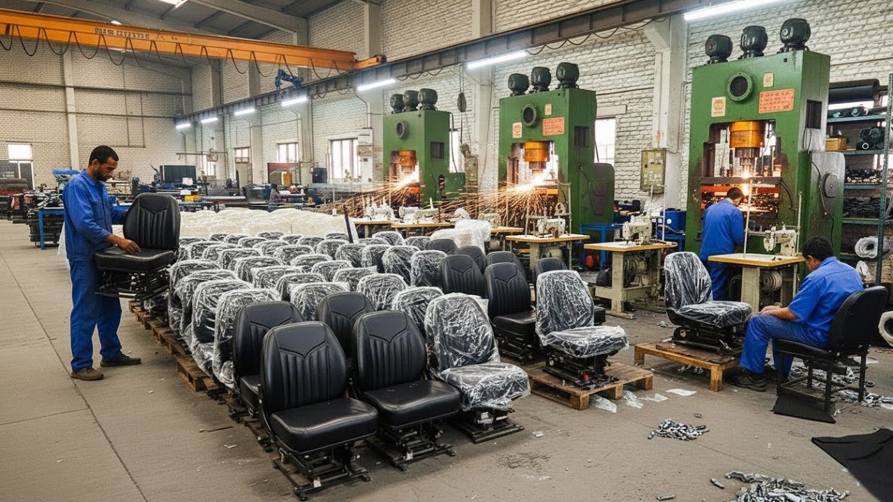 Amazing Process of Making Tractor's Driver Seats in 75 Years Old Factory.