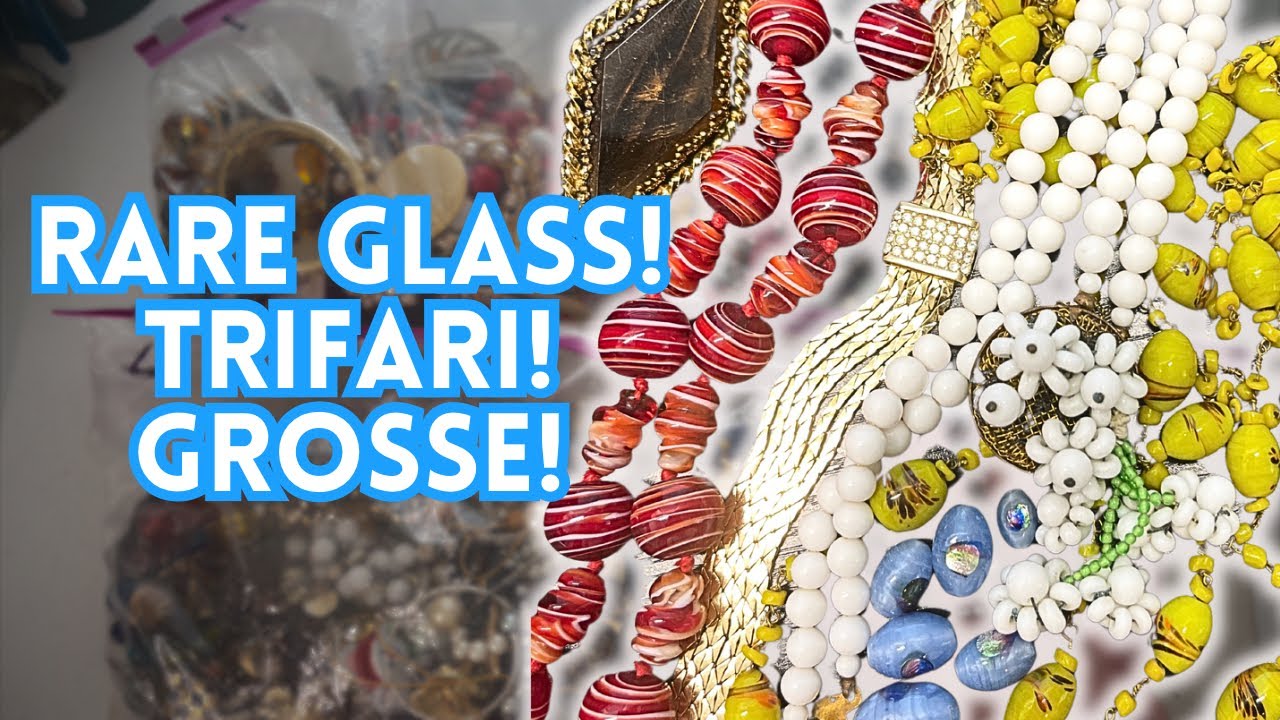22lb Mystery Jewelry Lot Unbagging! Grosse, Trifari, Art Deco RARE Beads!- BAG #5