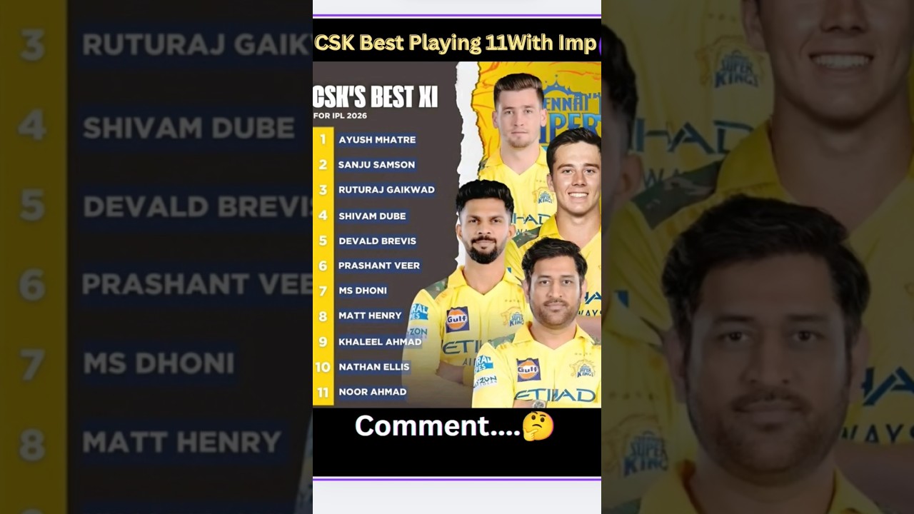 Csk Best Playing 11 With Impact Player 