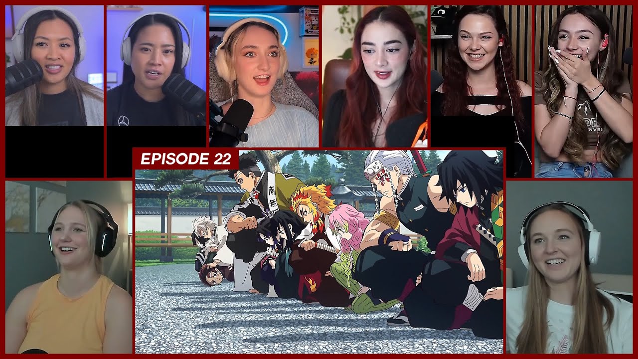 [GIRLS REACT] Tanjiro meets the Hashiras | Demon Slayer S1 Ep 22 Girl Reaction Mashup
