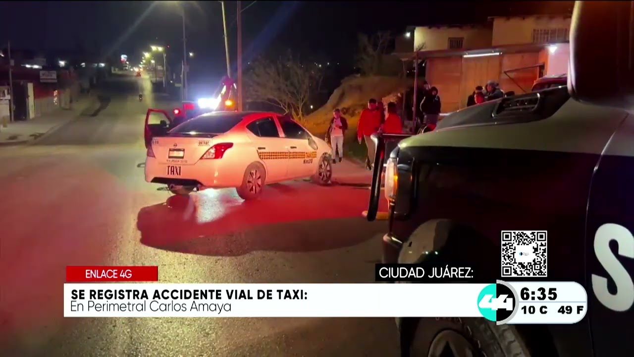Se registra accidente vial de taxi