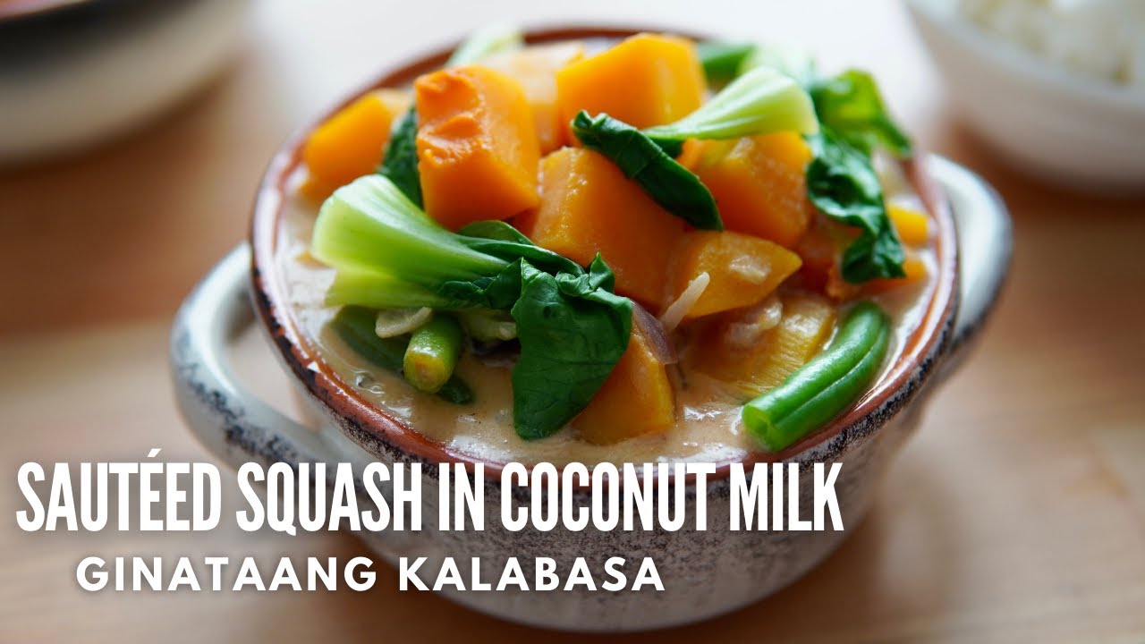VEGAN Sautéed Butternut Squash in Coconut Milk | Filipino Ginataang Kalabasa