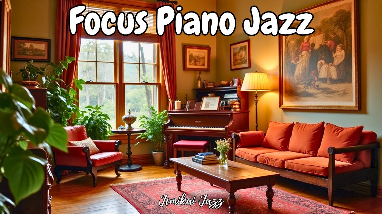 Study Focus Piano Jazz • Light Café Ambience • Jazz Piano & Light Percussion