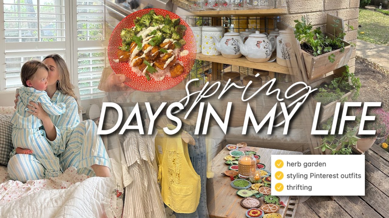 SPRING DAYS | thrifting, creating an herb garden, zoo trip, & styling Pinterest inspired outfits 🧺
