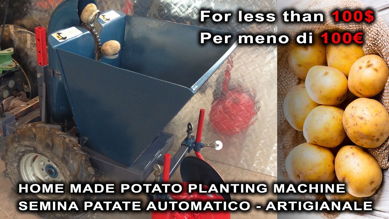 Potato planting machine DIY - Semina Patate automatico autocostruito - Fai Da Te