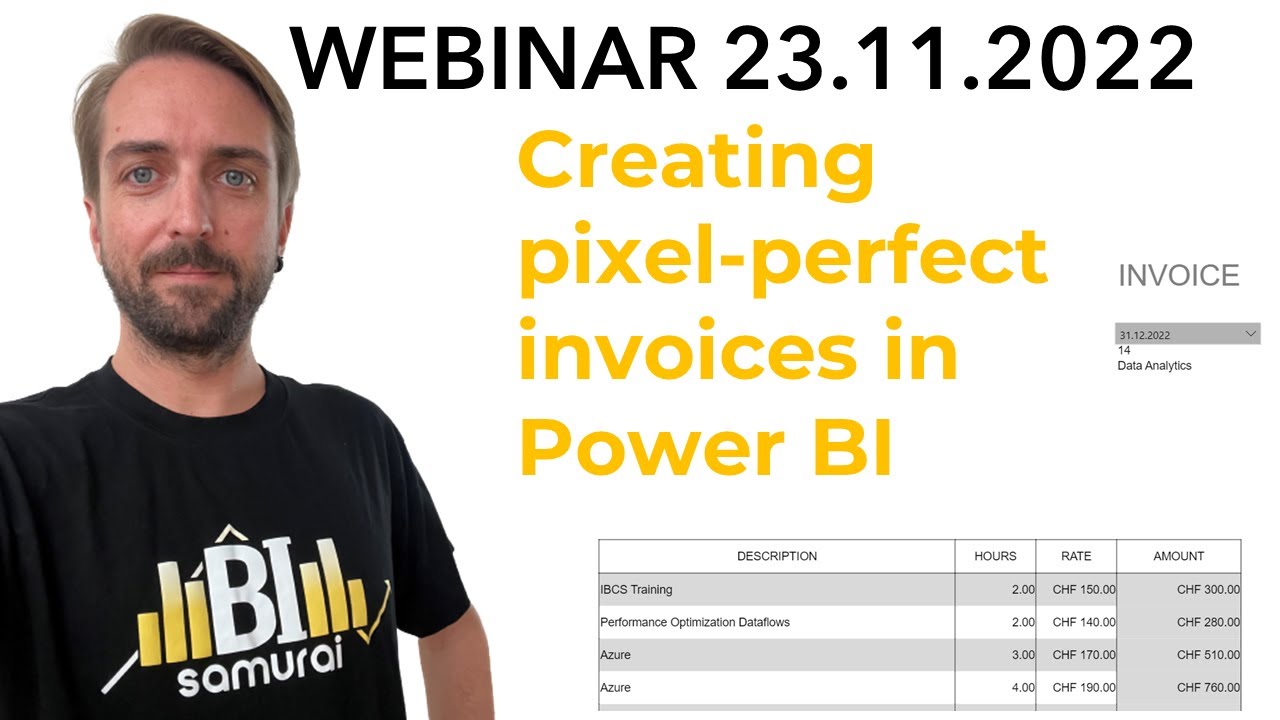 Creating pixel perfect invoices in Power BI using HTML VizCreator visuals - Webinar 23.11.2022