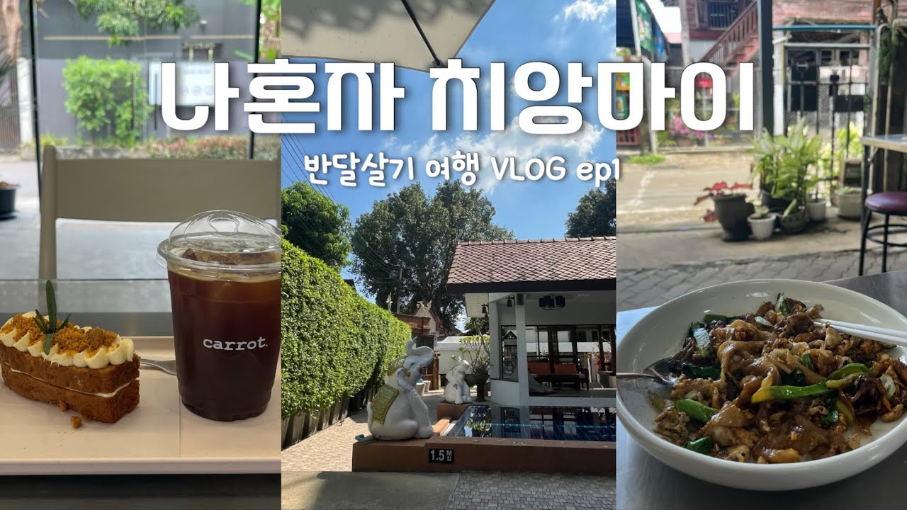 🇹🇭나혼자 치앙마이 ep1)먹고 또 먹고 쉬고 또 쉬는  반달살기 시작! | 가성비호텔 맛집추천 