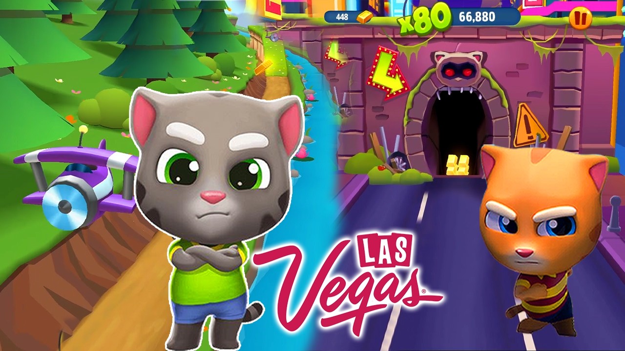 Talking Tom Gold Run 🌆 Las Vegas Cave Boss Challenge ┃ Tom vs Ginger + Raccoon 💥