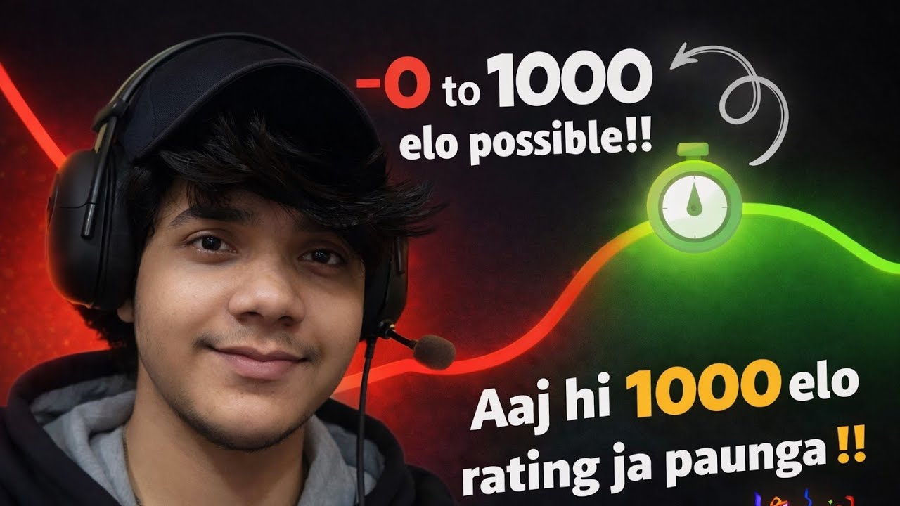 Aaj 1000 Elo Rating kar Paunga 😳 Chess Hindi Live Stream