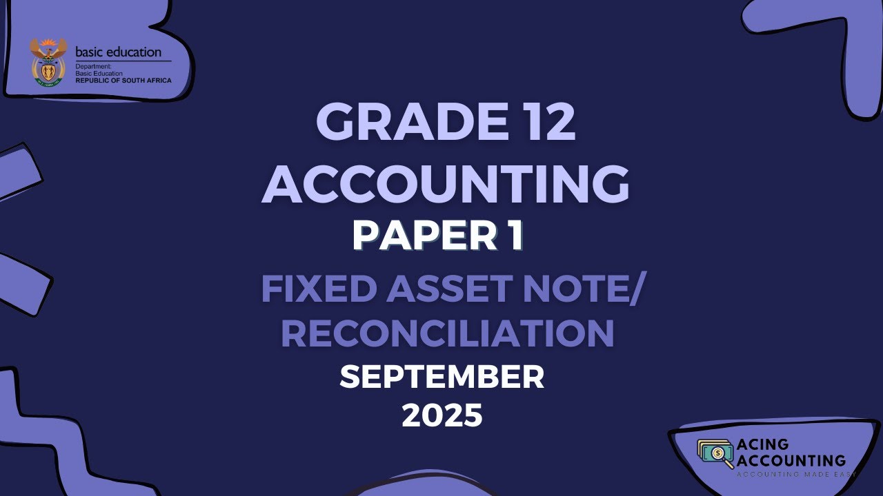 Grade 12 Accounting | Fixed Assets Notes Memo | September 2025 Paper 1| Acing Accounting
