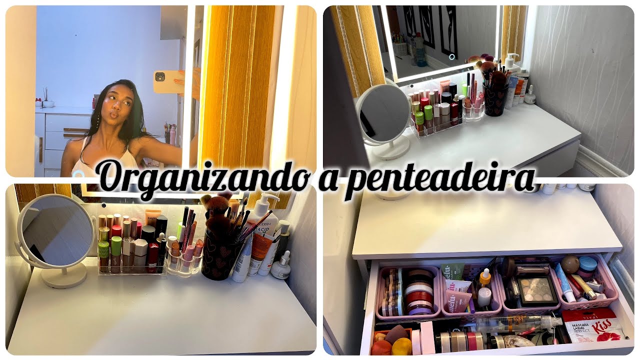 ORGANIZANDO A PENTEADEIRA/ penteadeira da Shopee 🧼💄