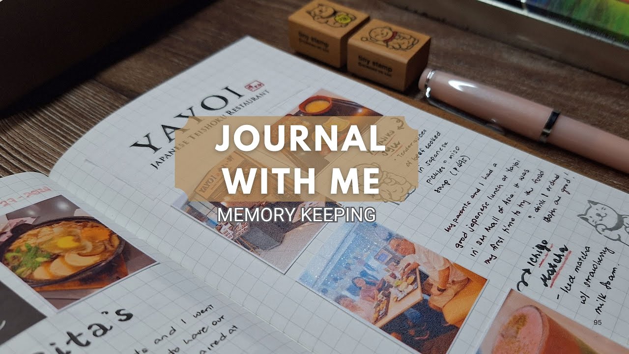 Scrapbook Journal With Me | Easy Grid Layout + Yayoi Japanese Food Memory 🍱🖋️