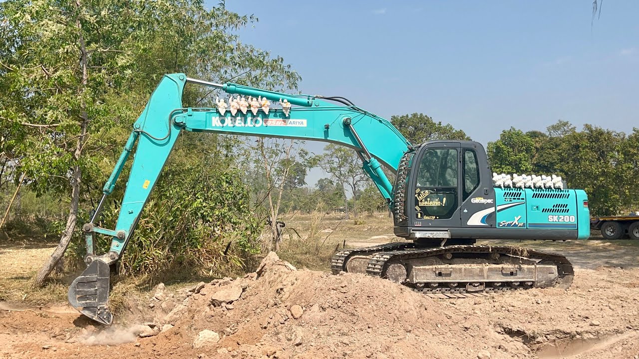 KOBELCO SK200-8 SUPER X ลอกหน้าดินนาใส่ดั้ม6ล้อวิ่งงานเที่ยวให้ชาวบ้าน EP.1834