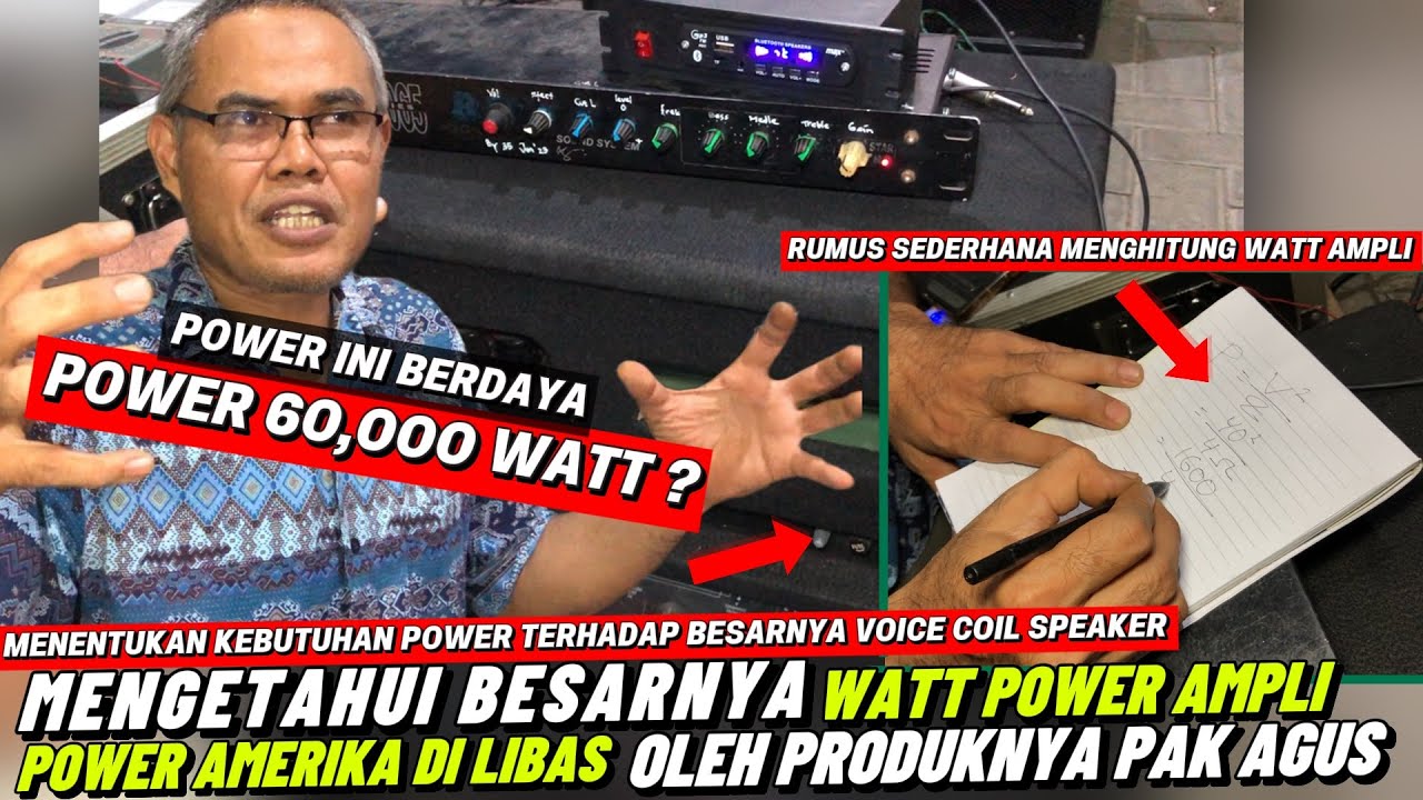 MENGETAHUI WATT POWER AMPLI || Lengkap Rumus Sederhana Menghitung Watt Power || Belajar Elektro