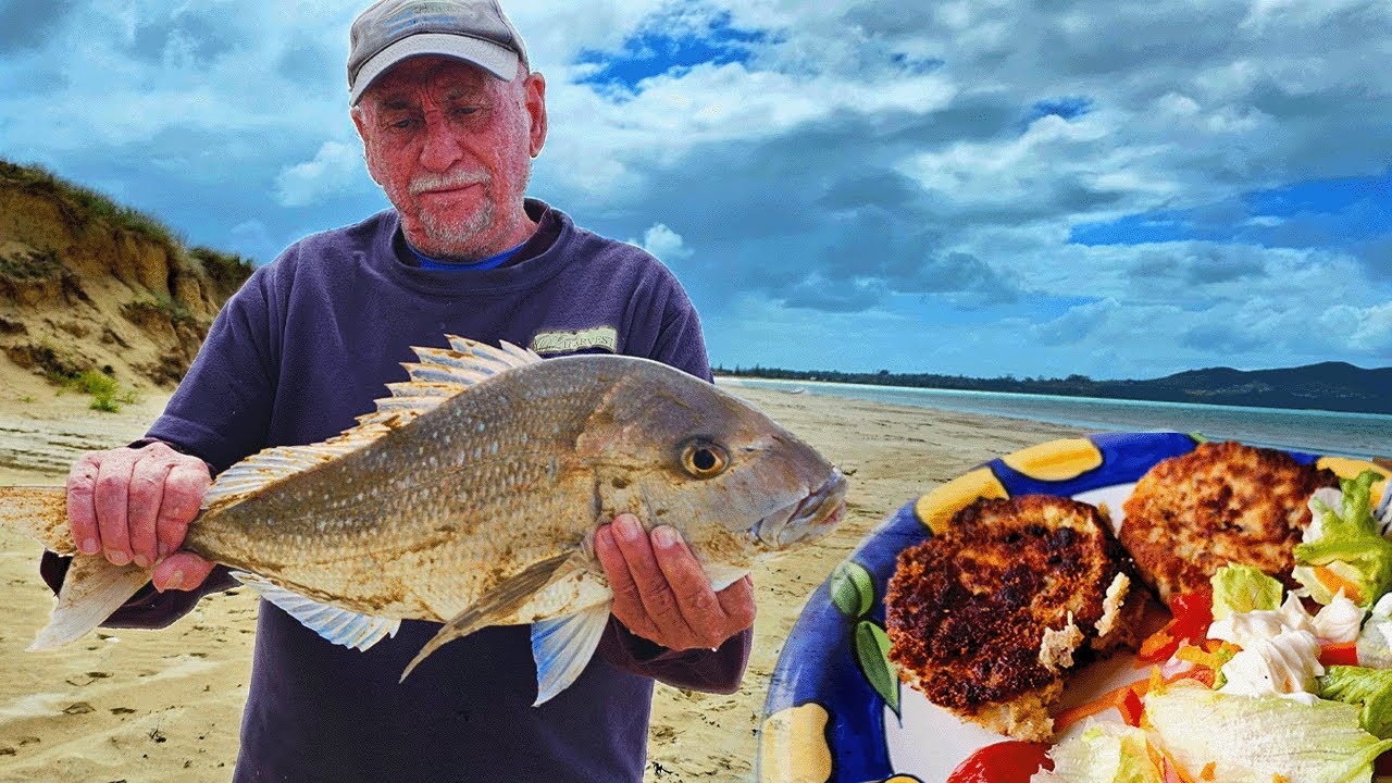 Dad showed us how it's Done! Drone Fishing Tokerau Beach Far North NZ Catch n Cook 4K