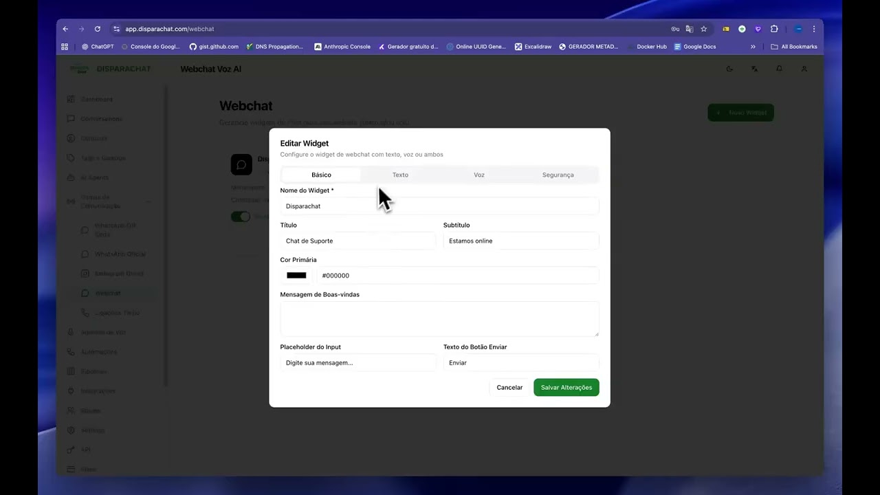 Teste Webchat de voz hibrido da Disparachat para agendamentos por liga&ccedil;&atilde;o