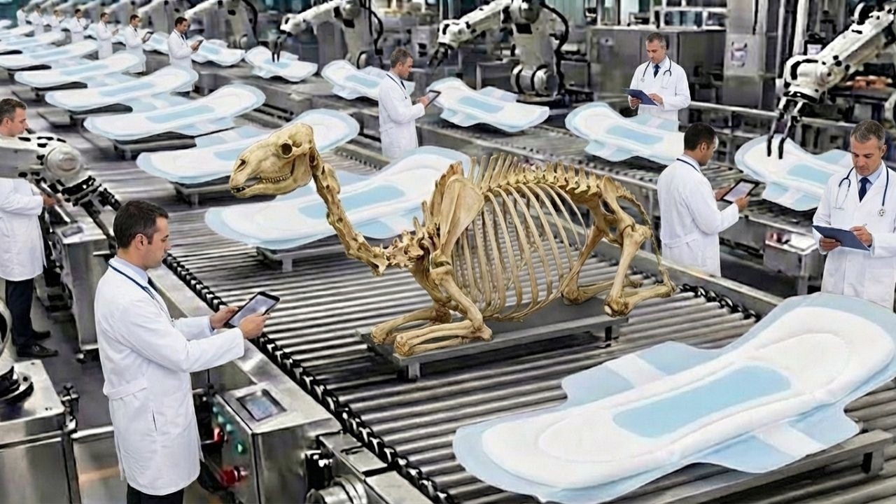 Inside The Largest Modern Camel Bones Factory & Sanitary Pad Production Process (Full Process)