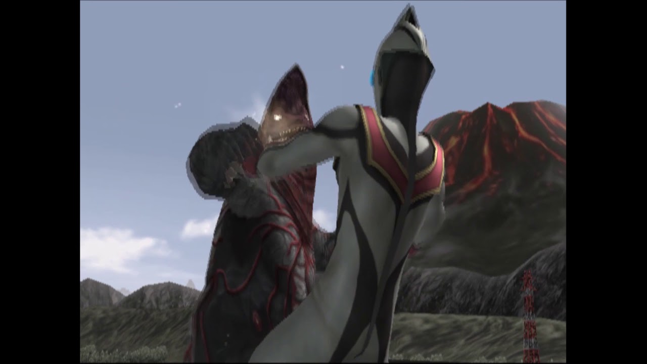 Evil Tiga defends earth against Golza