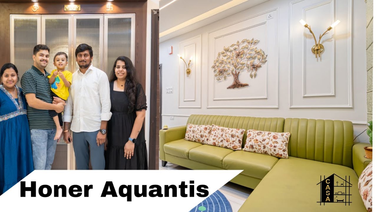Modern 3Bhk Full Home Interiors  |  West facing Home Tour  | Honer Aquantis | Tellapur | CASA