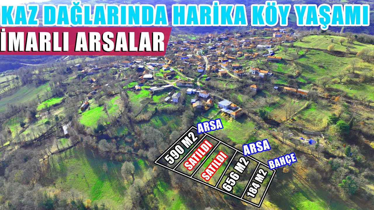 1459- Yenice Yeşilköy Kaz Dağlarında Harika Köy Yaşamı / İki Adet İmarlı Arsa ve Bahçe