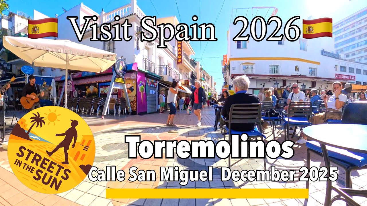 🚶‍♂️Torremolinos 🇪🇸 Walking video Calle San Miguel  relaxing walk in December  2025 ☀️🇪🇸