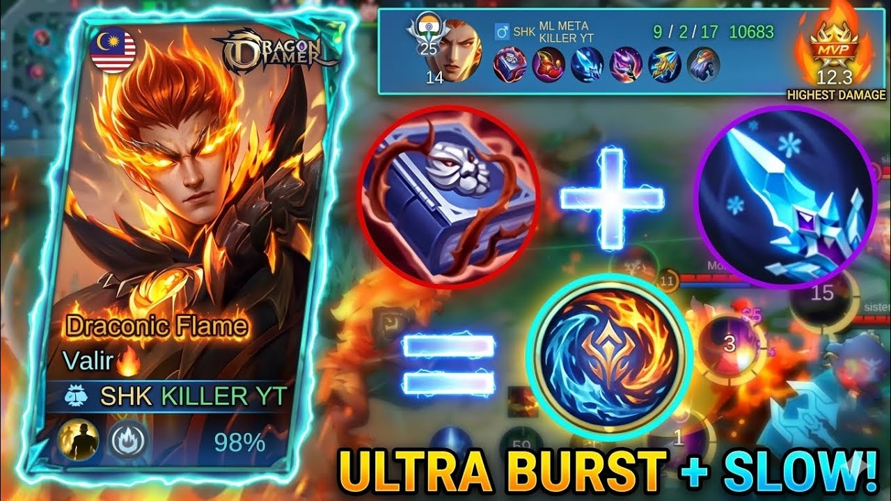 ​FIRE & ICE! 🔥❄️ Valir New ULTRA BURST + SLOW Build - Mobile Legends