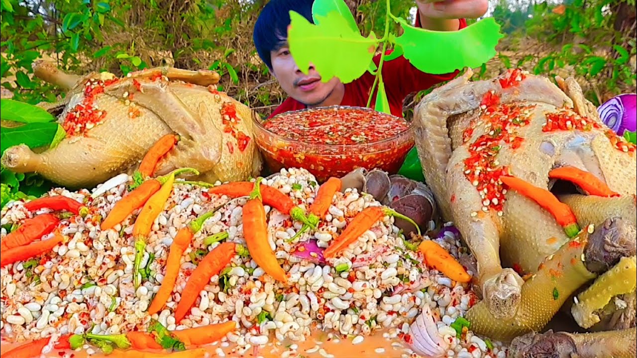 ก้อยไข่มดแดงต้มเป็ดจิ้มแจ่วแกล้มพริกสแซ่บคักอีหลีครับพี่น้อง ASMR MUKBANG EATING SHOW#โก้อีสานพาแดก 