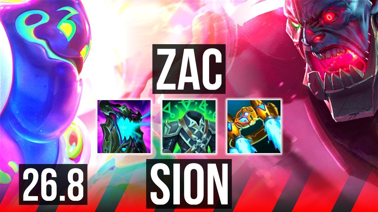 ZAC vs SION (TOP) | Perfect KDA: 9/0/8 | KR Master | 26.8