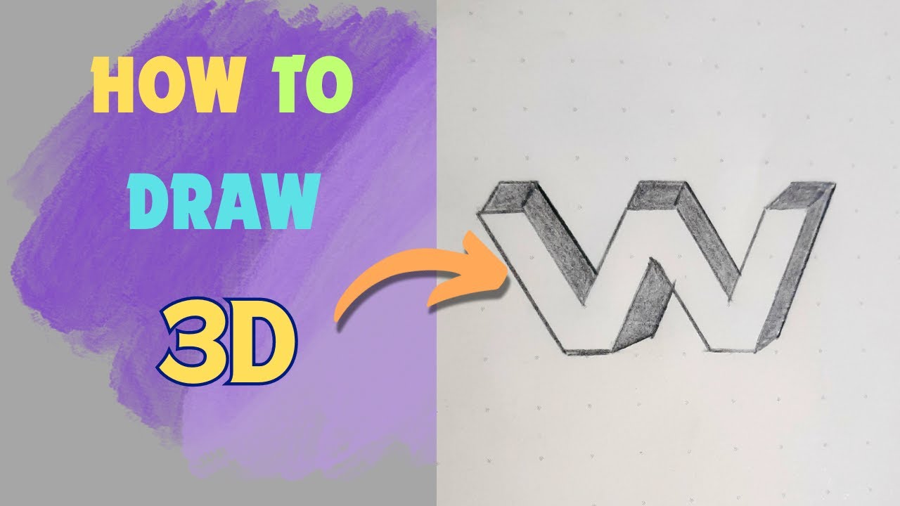 How to draw 3D Letter | Draw 3D Letter 