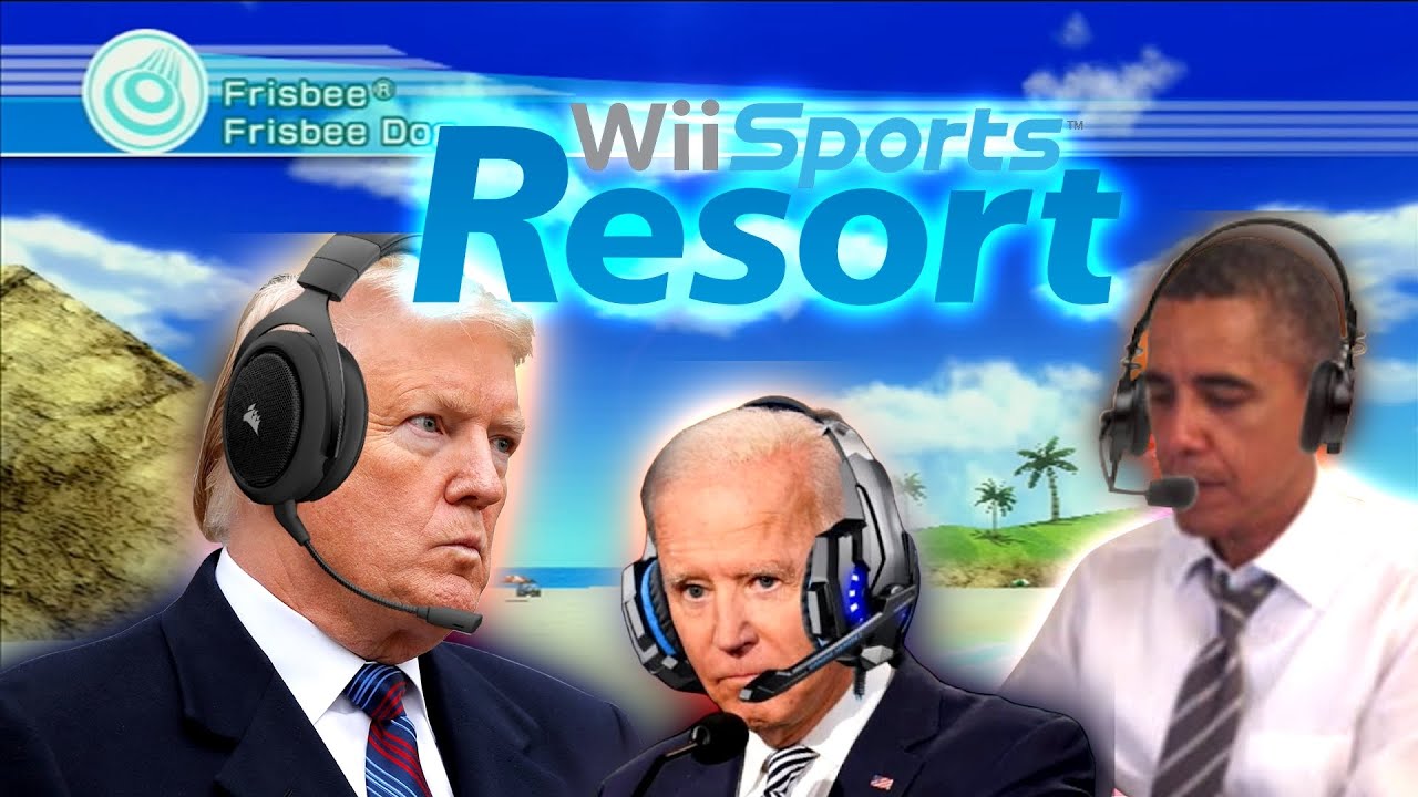 US Presidents Play Wii Sports Resort Frisbee Dog