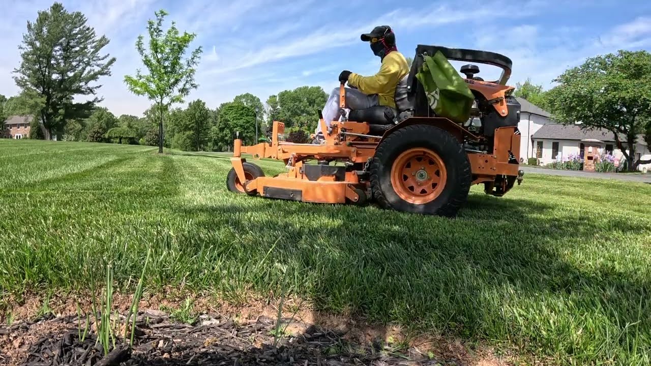 Lawn Care from start to finish with Scag Turf Tiger II, The 37 Horsepower Monster, The Striper Beast
