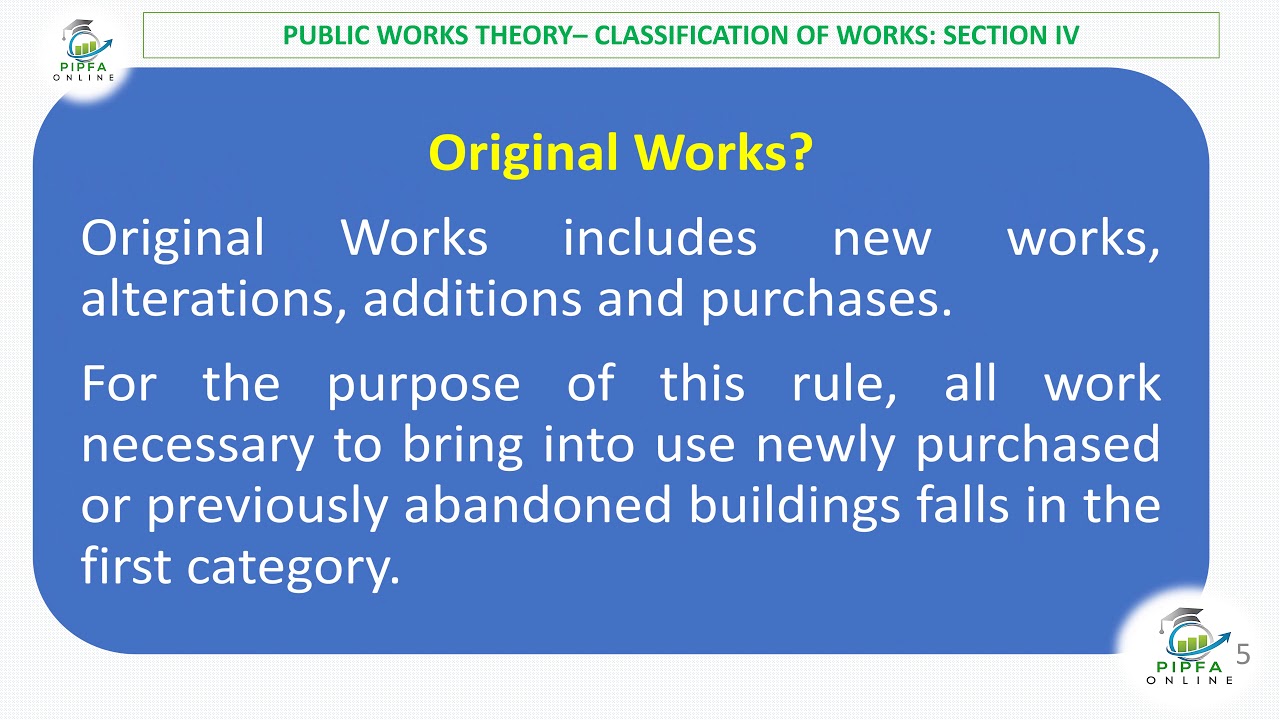 What are the main stages in a project under Public Works Department original works and repairs