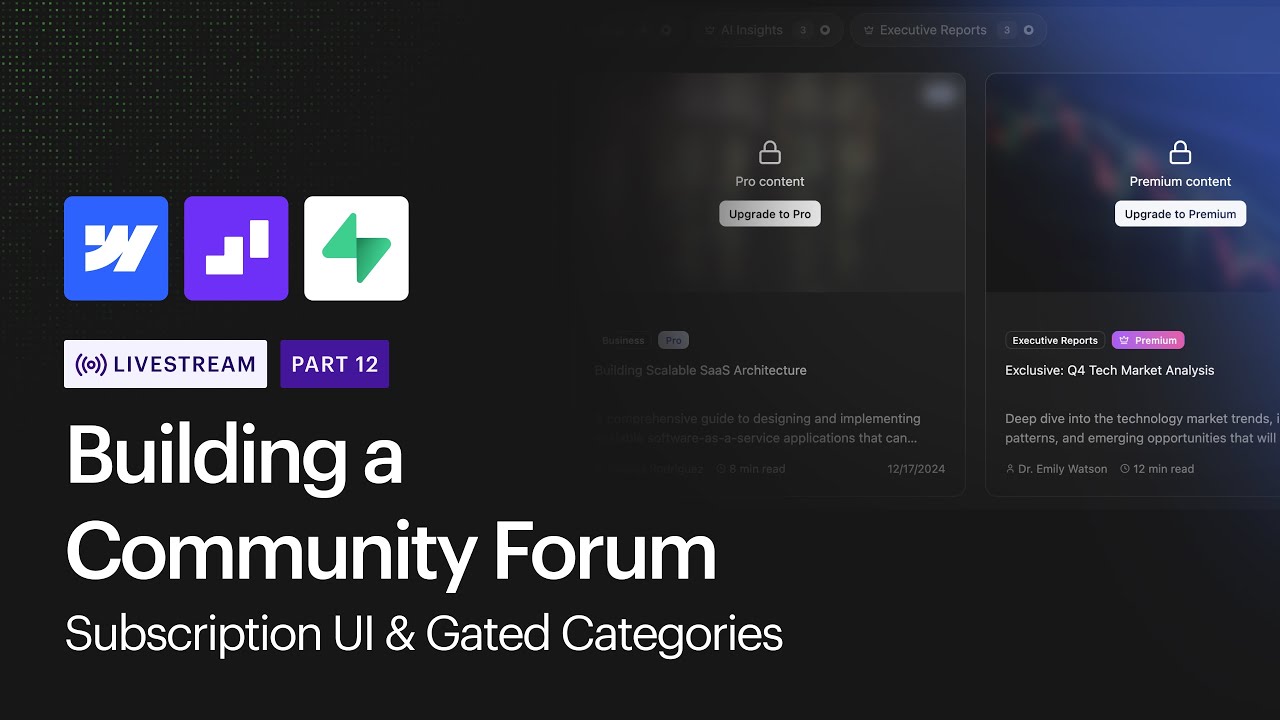 Subscription UI & Gated Categories | Building a Community Forum pt. 12