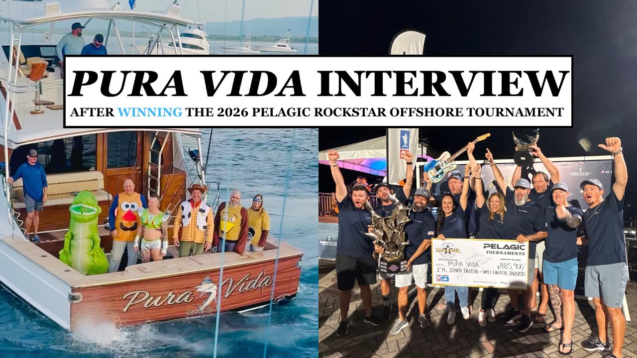 Интервью с командой Pura Vida, победителями турнира Pelagic Rockstar Offshore Tournament 2026 года.