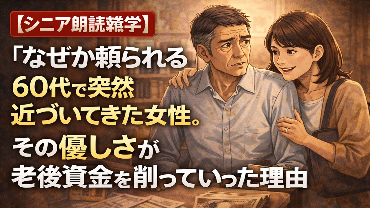 「なぜか頼られる」60代で突然近づいてきた女性。その優しさが老後資金を削っていった理由【シニア朗読雑学】