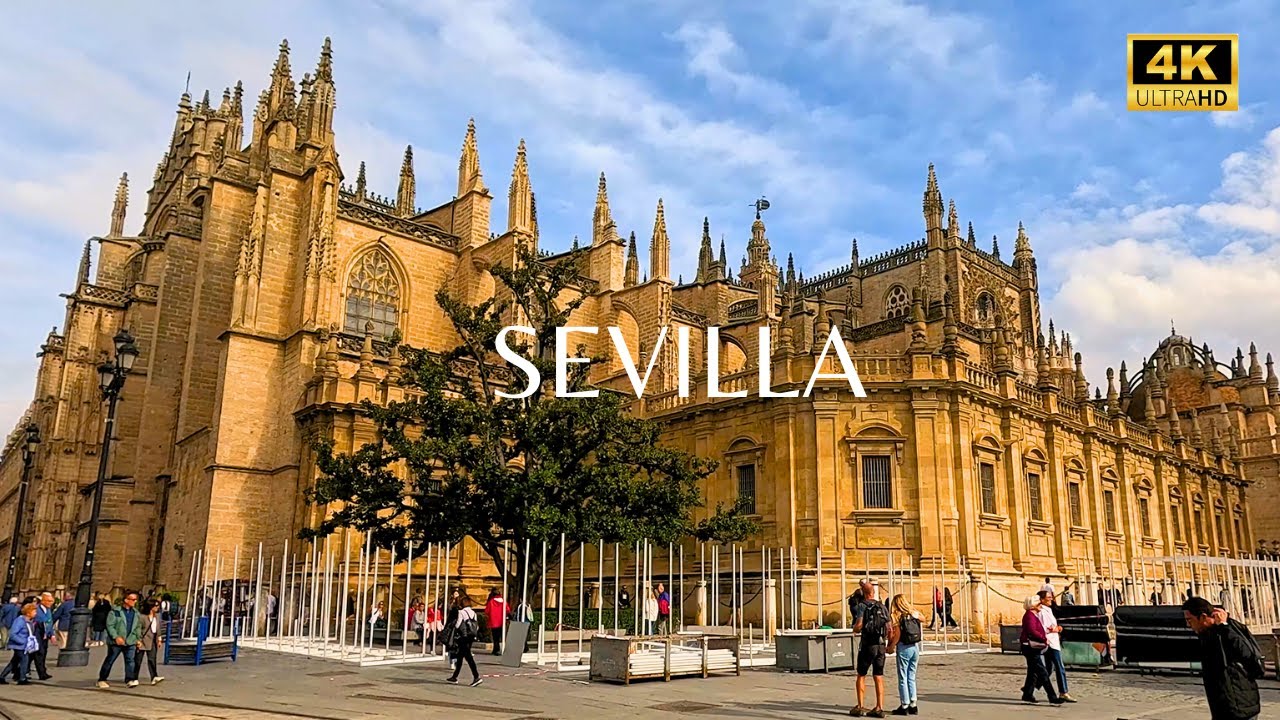 Seville Walking Tour 4K 🇪🇸 | Historic Center, Cathedral, Royal Alcazar, and Triana Neighborhood