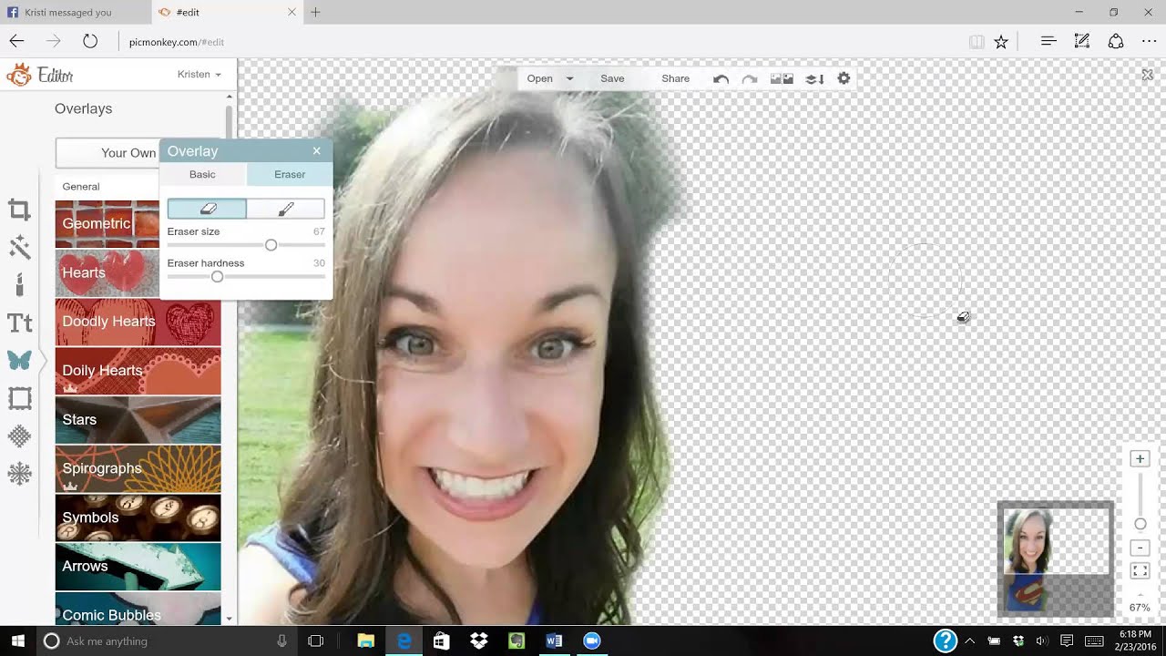 picmonkey: how to make a cut out template overlay of yourself to use in many pictures and posts